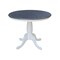 International Concepts 36 in. Solid Wood Round Top Pedestal Dining Table with 4 Emily Dining Chairs in White/Heather Gray K05-36RT-C617-4 - alternate 4